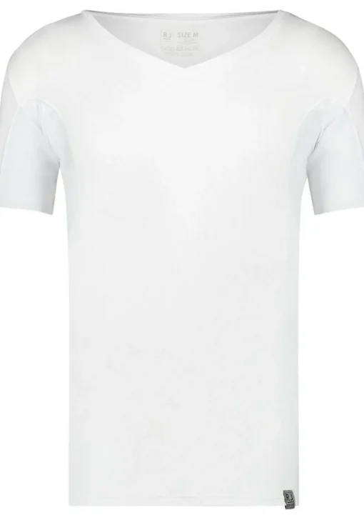 RJ Bodywear Sweatproof T-shirt (1-pack), heren T-shirt met anti zweet oksels, diepe V-hals, wit