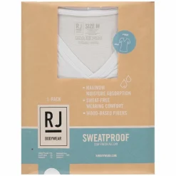 RJ Bodywear Sweatproof T-shirt (1-pack), heren T-shirt met anti zweet oksels, diepe V-hals, wit