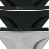 SCHIESSER 95/5 rioslips (3-pack), zwart, zwart en grijs