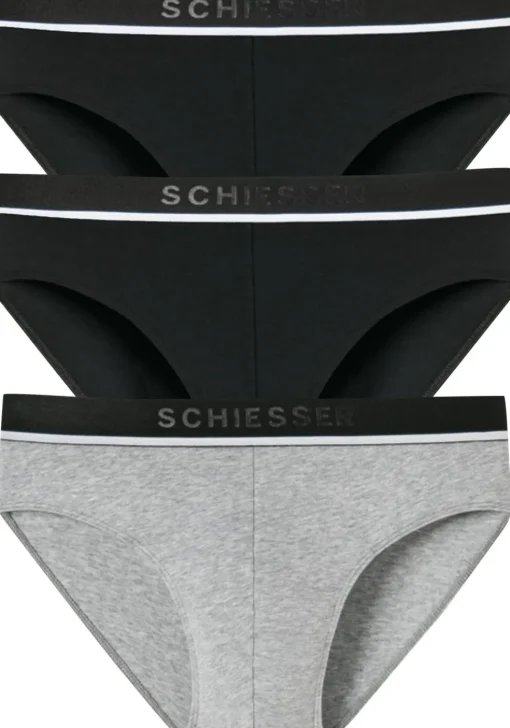 SCHIESSER 95/5 rioslips (3-pack), zwart, zwart en grijs