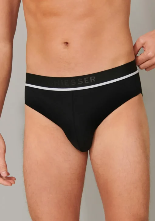 SCHIESSER 95/5 rioslips (3-pack), zwart, zwart en grijs
