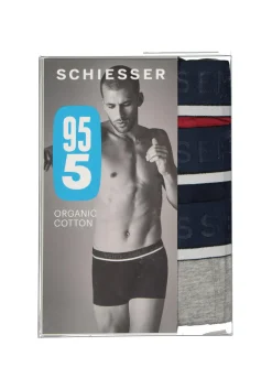 SCHIESSER 95/5 shorts (3-pack), grijs, blauw en rood
