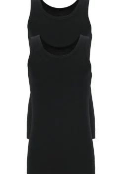 SCHIESSER 95/5 singlets (2-pack), O-hals, zwart