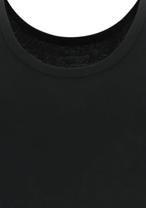 SCHIESSER 95/5 singlets (2-pack), O-hals, zwart