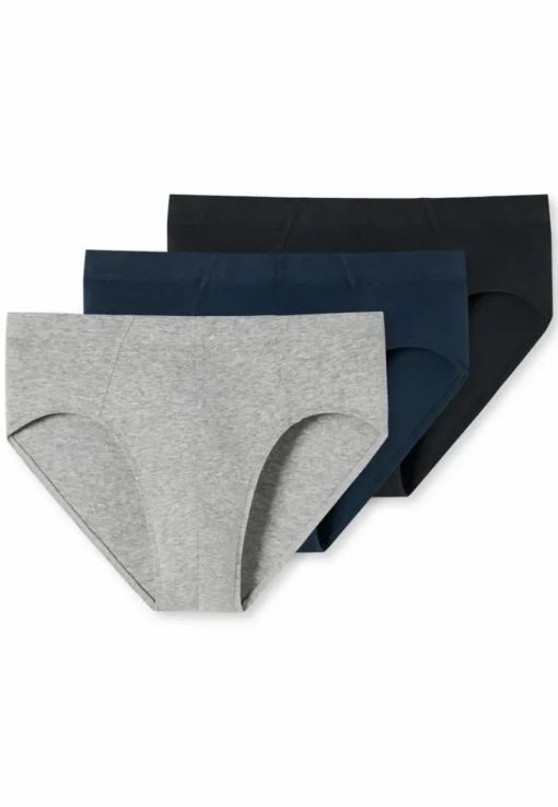 SCHIESSER 95/5 slip (3-pack), heren supermini biologisch katoen grijs, blauw, zwart