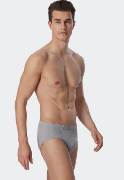 SCHIESSER 95/5 slip (3-pack), heren supermini biologisch katoen grijs, blauw, zwart