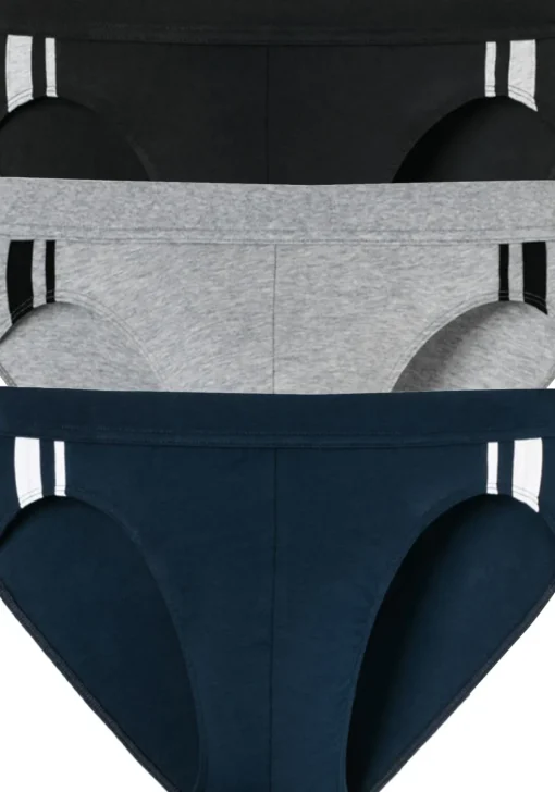 SCHIESSER 95/5 Stretch rio slips (3-pack), zwart, blauw en grijs