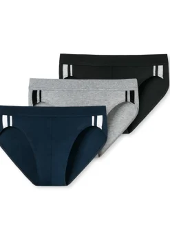 SCHIESSER 95/5 Stretch rio slips (3-pack), zwart, blauw en grijs