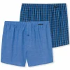 SCHIESSER Boxershorts Multipack boxer (2-pack), heren boxershorts geweven stof koningsblauw geruit