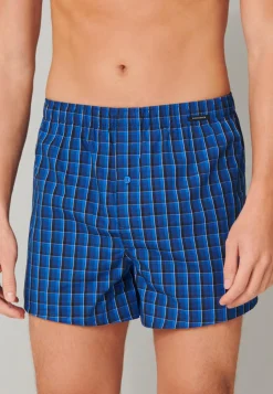 SCHIESSER Boxershorts Multipack boxer (2-pack), heren boxershorts geweven stof koningsblauw geruit