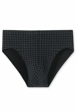 SCHIESSER Cotton Casuals slip (1-pack), heren minislip zwart geruit