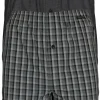 SCHIESSER Cotton Essentials boxershorts wijd (2-pack), klassiek katoen, zwart en geruit