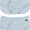 SCHIESSER Cotton Essentials sportslips (2-pack), Feinribb met gulp, lichtblauw geblokt