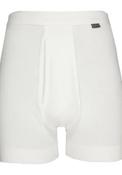 SCHIESSER Cotton Essentials lange short (1-pack), Feinripp met gulp, wit