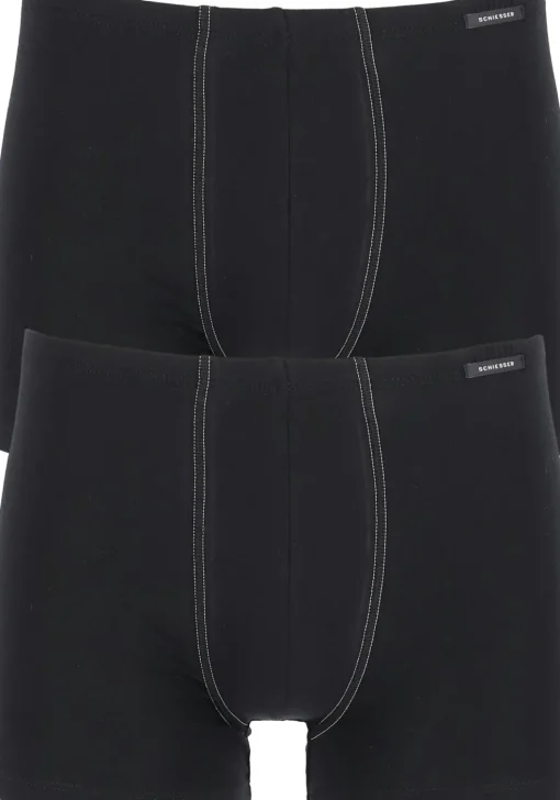 SCHIESSER Cotton Essentials shorts (2-pack), zwart