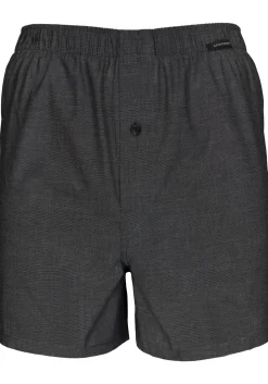 SCHIESSER Cotton Essentials boxershorts wijd (2-pack), klassiek katoen, zwart en geruit