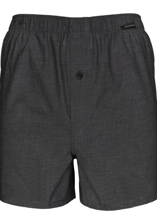 SCHIESSER Cotton Essentials boxershorts wijd (2-pack), klassiek katoen, zwart en geruit