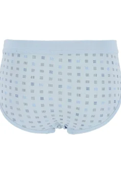 SCHIESSER Cotton Essentials sportslips (2-pack), Feinribb met gulp, lichtblauw geblokt