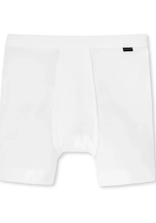SCHIESSER Cotton Essentials lange short (1-pack), Feinripp met gulp, wit