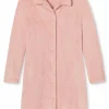SCHIESSER Essentials badjas, dames teddyfleece kamerjas roze