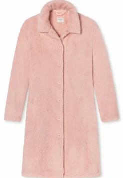 SCHIESSER Essentials badjas, dames teddyfleece kamerjas roze