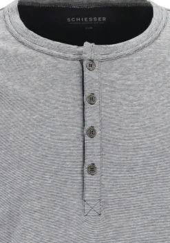 SCHIESSER heren pyjama, O-hals met knoopjes, grijs