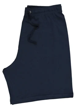 SCHIESSER heren shortama, V-hals, blauw met wit gestreept