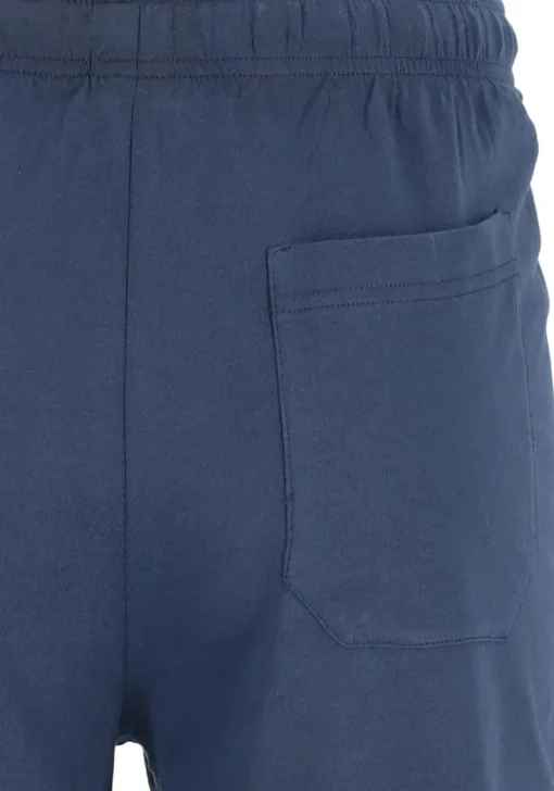 SCHIESSER heren shortama, V-hals, blauw met wit gestreept