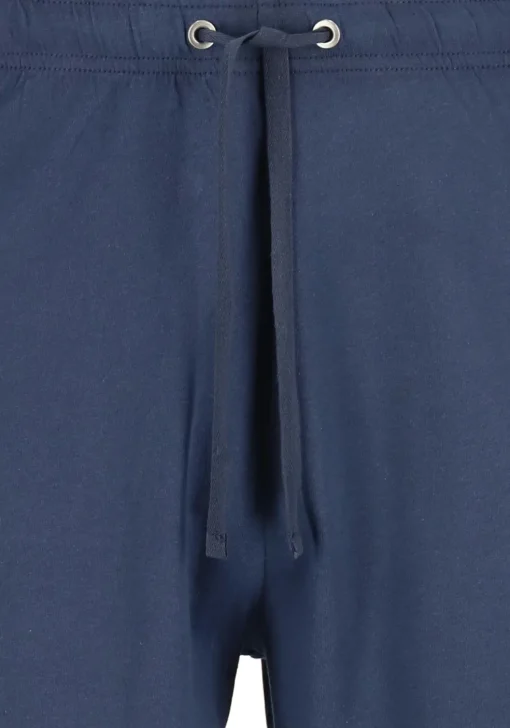 SCHIESSER heren shortama, V-hals, blauw met wit gestreept