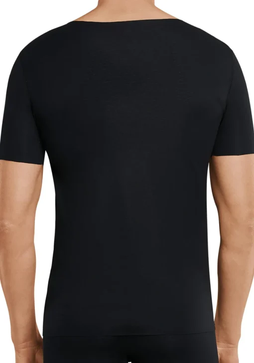 SCHIESSER Laser Cut T-shirt (1-pack), naadloos met diepe V-hals, zwart