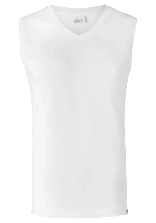 SCHIESSER Long Life Cotton tanktop (1-pack), V-hals, wit