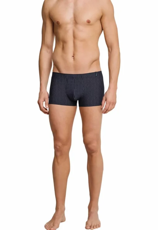 SCHIESSER Long Life Soft boxer (1-pack), heren short blauwzwarte strepen