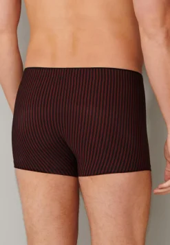 SCHIESSER Long Life Soft boxer (1-pack), heren short rood-zwart gestreept