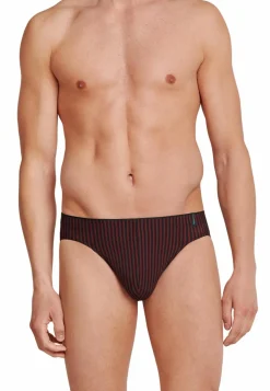 SCHIESSER Long Life Soft slip (1-pack), heren supermini rood-zwart gestreept