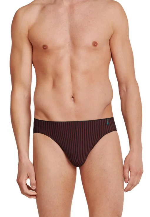 SCHIESSER Long Life Soft slip (1-pack), heren supermini rood-zwart gestreept