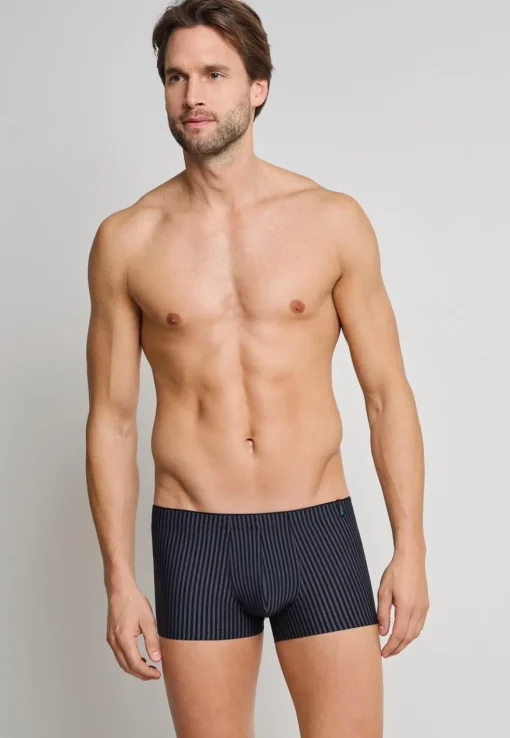 SCHIESSER Long Life Soft boxer (1-pack), heren short blauwzwarte strepen