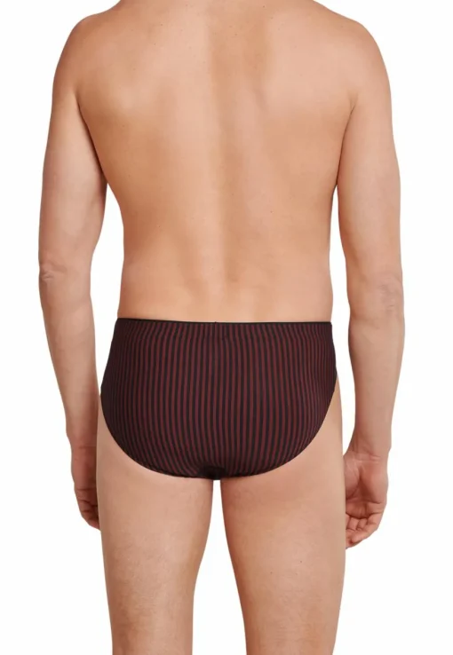 SCHIESSER Long Life Soft slip (1-pack), heren supermini rood-zwart gestreept