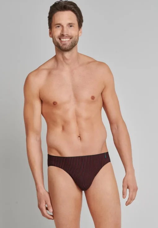 SCHIESSER Long Life Soft slip (1-pack), heren supermini rood-zwart gestreept