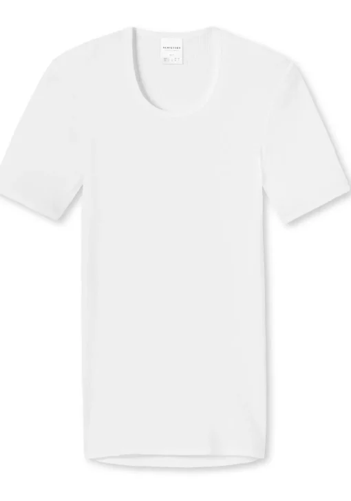 SCHIESSER Original Classics T-shirt (1-pack), Doppelribb met O-hals, wit