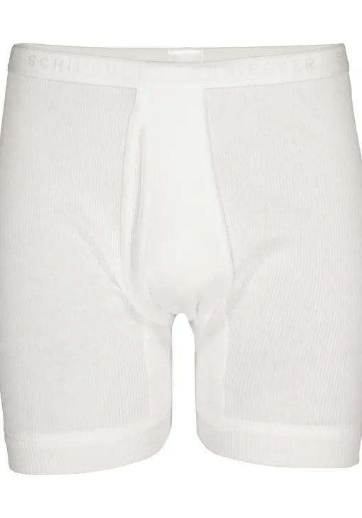 SCHIESSER Original Classics lange short (1-pack), Doppelripp met gulp, wit