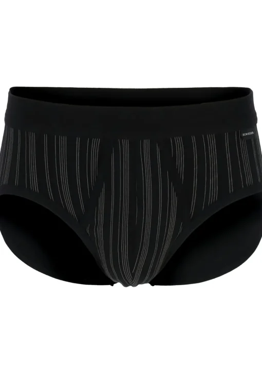 SCHIESSER Original Classics sportslips (2-pack), Feinripp met gulp, zwart gestreept