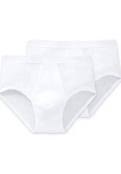 SCHIESSER Original Classics sportslip (2-pack), Doppelripp met gulp, wit