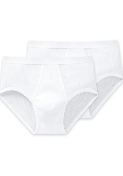 SCHIESSER Original Classics sportslip (2-pack), Doppelripp met gulp, wit