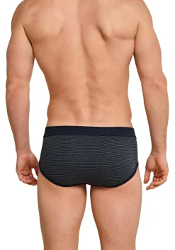 SCHIESSER Original Classics sportslips (2-pack), Feinripp met gulp, donkerblauw gestreept