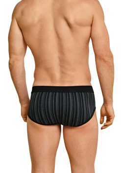 SCHIESSER Original Classics sportslips (2-pack), Feinripp met gulp, zwart gestreept