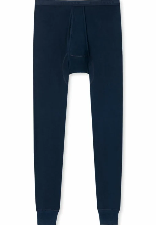 SCHIESSER Original Feinripp lange onderbroek (1-pack), heren lange onderbroek met gulp nachtblauw