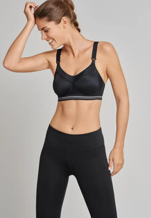 SCHIESSER Sport bh (1-pack), dames sportbeha actief high impact zwart