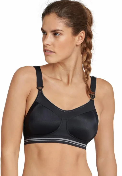 SCHIESSER Sport bh (1-pack), dames sportbeha actief high impact zwart
