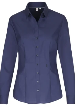 Seidensticker dames blouse slim fit, donkerblauw