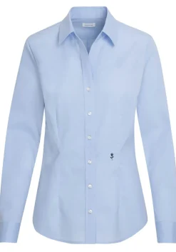 Seidensticker dames blouse slim fit, lichtblauw